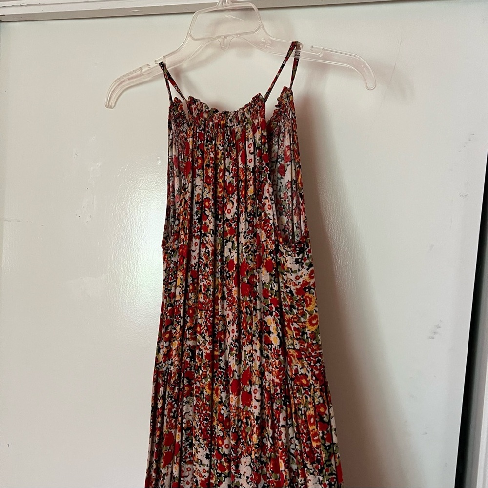 Artisan NY +Anthro Floral Halter Maxi Dress with Bow Tie Neck – Size 2 - Picture 7 of 8